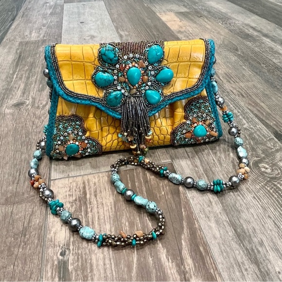 Mary Frances Handbags - Mary Frances TAOS Multi Color Beaded Crossbody Handbag Retired rare